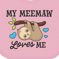 thumbnail image 4 of Inktastic My Meemaw Loves Me with Sloth and Hearts Boys or Girls Baby Bib, 4 of 4