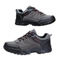 thumbnail image 6 of Men's Extra Wide Plus Size Faux Leather Hiking Shoes Outdoor Walking Shoes Low-top Work Shoes Soft Toe with Arch Support for Heel Pain Relief - Rugged Core Size 6.5-9.5 Gray, 6 of 7