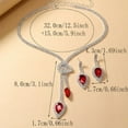 thumbnail image 4 of Yoyauz Bridal Jewelry Set Silver Crystal Wedding Necklace Earrings Bridal Drop Pendant Ladies & Bridesmaids Accessories (3 Pieces Set - 2 Earrings & 1 Necklace), 4 of 5