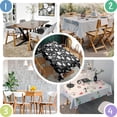 thumbnail image 4 of Black Halloween Ghosts Pumpkins and Stars Rectangle Tablecloth 60"x84",Waterproof Polyester Rectangle Table Cloth, Wipeable Spillproof Polyester Tablecloth for Dining, Camping, Indoor and Outdoor, 4 of 5