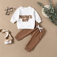 thumbnail image 2 of Baby Boys Clothing Sets Long Sleeve Letter Prints Tops And Pants Soft Comfy Autumn Winter Child Kids 2PCS Set Outfits,18-24 Months, 2 of 7