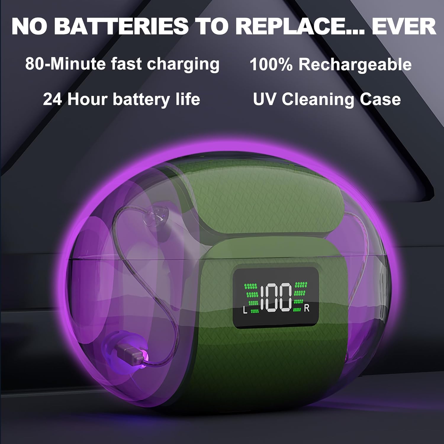 Hearing Aids for Seniors and Adults - Rechargeable Hearing Amplifiers with Noise Canceling Invisible Hearing Aid With Portable Charging Case and Button Volume Control