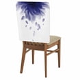 thumbnail image 2 of Blue Translucent Floral Dining Chair Back Cover Only, Gradient Art Watercolor Decor Set of 8 Chair Back Covers, Removable Washable for Dining Room, Banquet & Holiday Decoration, 2 of 9