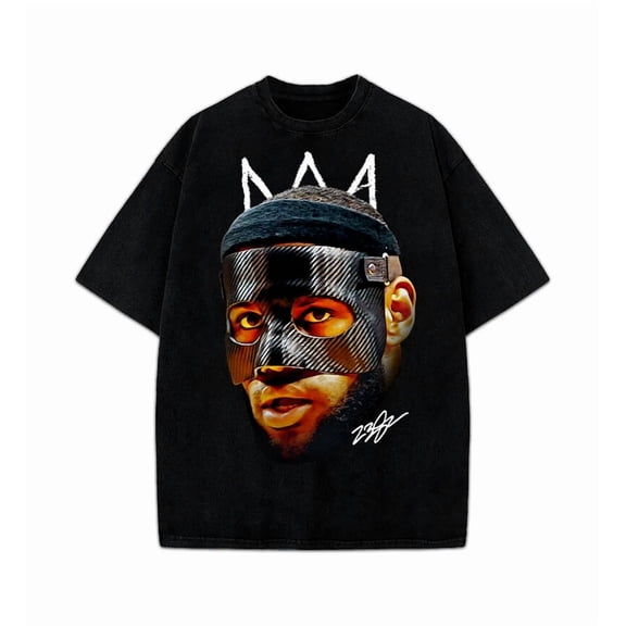 Lebron Mask Basketball Graphic T-Shirt, King Sports Fan Tee
