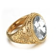 thumbnail image 3 of Minnieouse Anillo de acero inoxidable para hombre, joyería decorativa para fiesta, vacaciones, diamantes de imitación, decoración de ropa, Ropa, zapatos y accesorios Miscelánea Oro Blanco Talla 8, 3 of 6