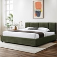 thumbnail image 2 of Omax Decor Venice Upholstered Platform King Bed in Moss Green Fabric, 2 of 9