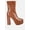 Tan, variant on Feral High Heeled Croc Pattern Ankle Boot
