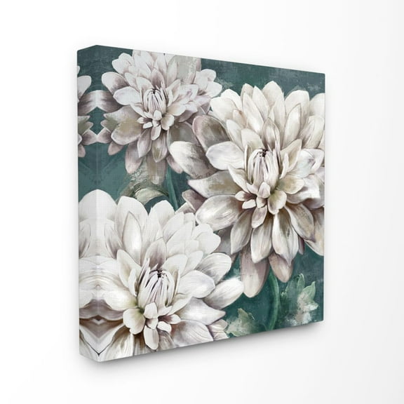 Stupell Home Décor Flower Blooms White Green Painting Canvas Wall Art by Main Line Studio