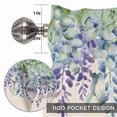 thumbnail image 2 of Spring Wisteria Window Valance for Kitchen, Watercolor Falling Purple Floral Leaf Butterfly Linen Texture Rod Pocket Short Curtain for Small Windows, Light Filtering Decorative Valance, 42 x 12 Inch, 2 of 9