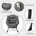 thumbnail image 4 of Vicamelia Modern Lazy Chair Lounge Armchair with Folding Footrest & Side Pocket, Gray, 4 of 7