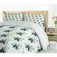 thumbnail image 5 of Ambesonne East Duvet Cover Set, Wild Zoo Nature Exotic Fun, 2-Calking, White Black and Green, 5 of 7