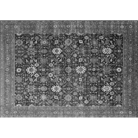 Ahgly Company Indoor Rectangle Oriental Gray Industrial Area Rugs, 4' x 6'