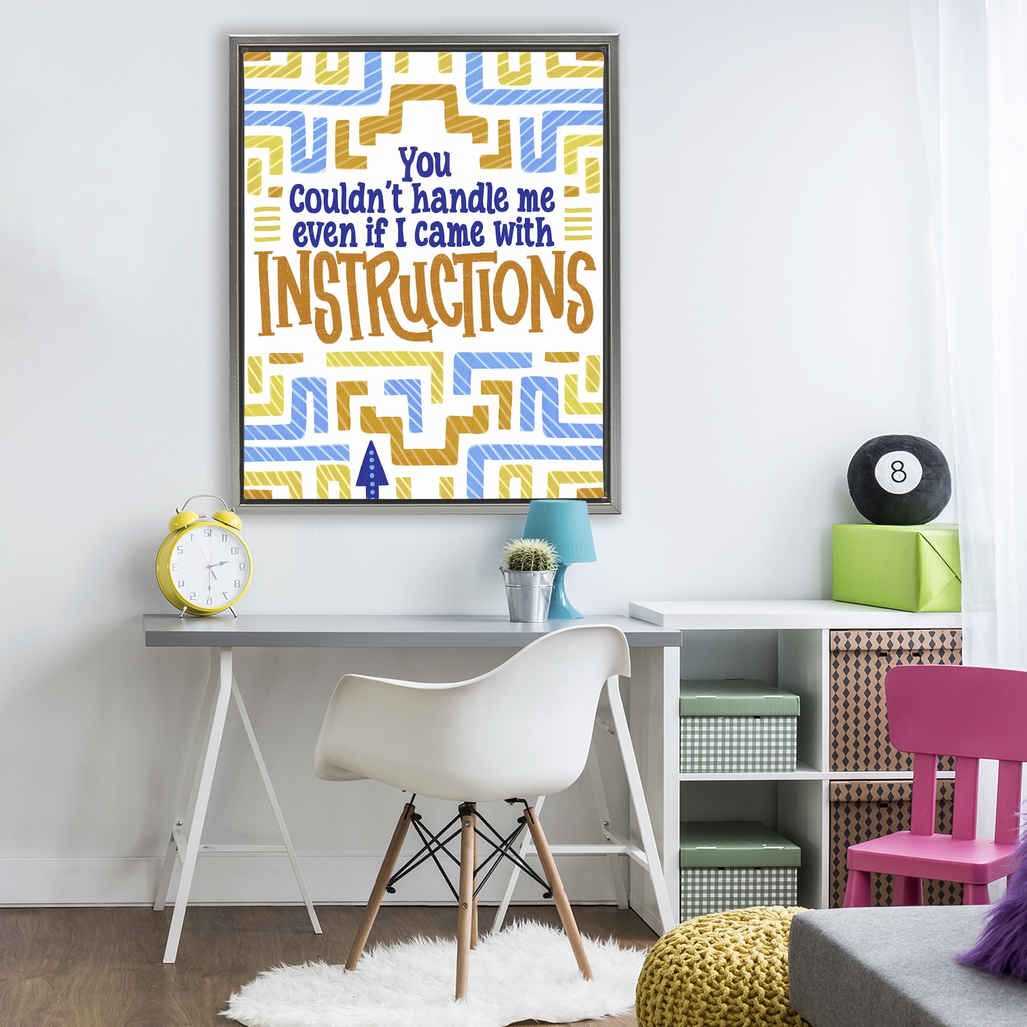 Stupell Industries Funny Can't Handle Me Gray Framed Floater Canvas Wall Art, design by Connie Summers