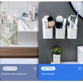 thumbnail image 4 of Toothbrush Holder Suction Cup Wall Mounted Drill-Free for Bathroom Shower Electric Toothbrush Toothpaste Razor Holder Removable Waterproof Sturdy Self Draining, Tableware Holder for Kitchen, 4 of 6