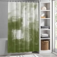 Abstract Oil Painting Fabric Shower Curtain Sage Green Washable Shower ...