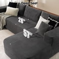 thumbnail image 4 of Vcatnet 106'' Modular Sectional Sofa Couch Corduroy L Shaped Modern Minimalist Couches for Living Room, Gray, 4 of 10