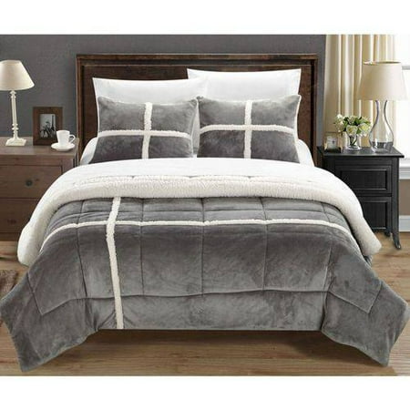Chiron 2 Piece Sherpa Lined Comforter Set Walmart Com