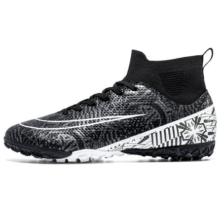 

Men s Soccer Shoes Cleats Professional High-Top Breathable Athletic Football Boots for Outdoor Indoor TF/AG Black-sd-34