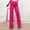 Hot Pink, variant on Women's Straight Leg Pants, Solid Color Sequined Fashion Casual High Waisted Trousers