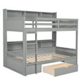 thumbnail image 6 of Harper & Bright Designs Twin Over Twin Bunk Bed with Built-in Shelves Beside Both Upper and Down Bed, Twin Size Wooden Bunk Bed with Storage Drawer, Gray, 6 of 13