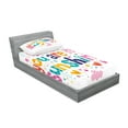 thumbnail image 2 of Ambesonne Cartoon Fitted Sheet & Pillow Sham Set, Happy Sun Heart, Twinxl, Multicolor, 2 of 2