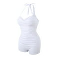 thumbnail image 3 of Tsesme Women Strappy One Piece Swimsuits with Shorts Push up Bathing Suit Ruched swimwear, 3 of 6