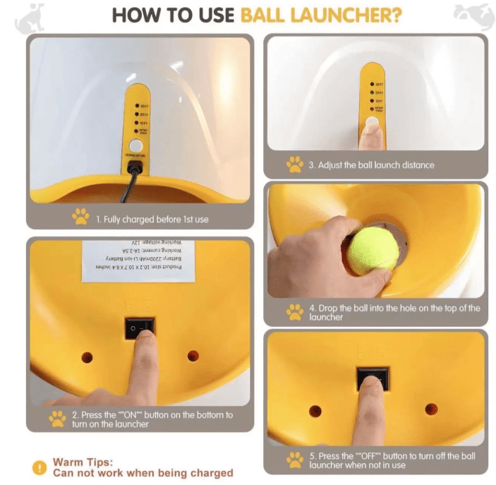 Automatic Dog Ball Launcher with 3 Distance Settings, Includes 3 Mini Tennis Balls(2lnches), Interactive Indoor Outdoor Dog Toy, ultiple Color Options, Light Green