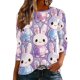 thumbnail image 2 of Xuyuer Women's Easter Printed 3/4 Sleeve T-Shirt, Cute Casual Summer Top Trendy Blouse Outfit for Holiday, 2 of 9