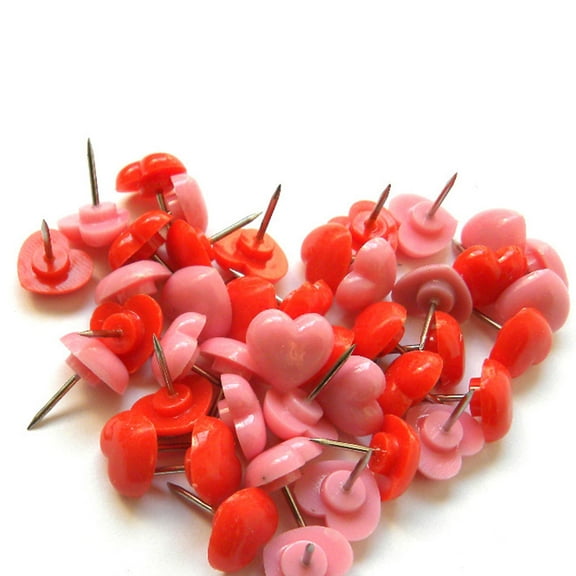 Masteelf 2 Boxes Heart Pin Thumbtack Colored Push Pins
