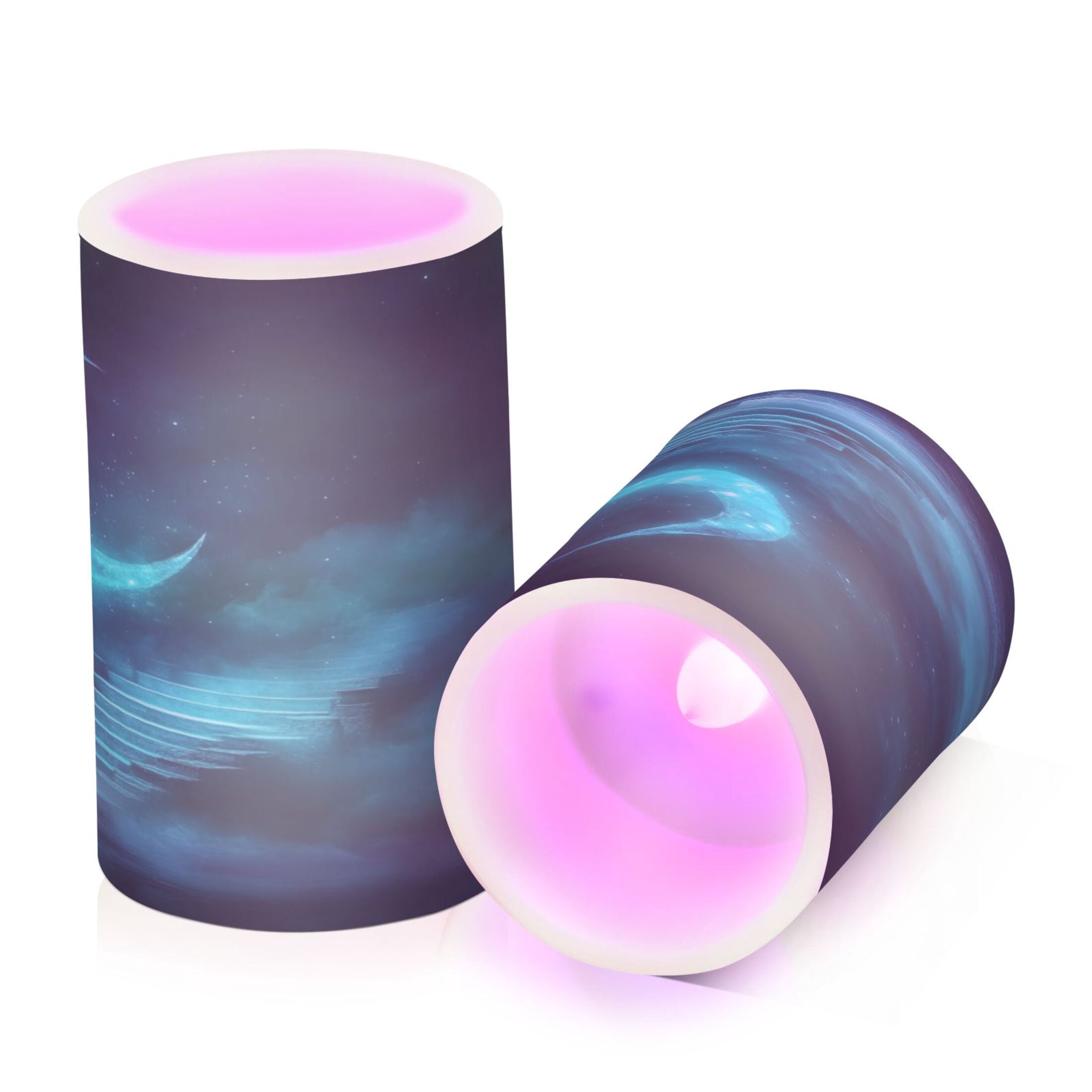 2 PCS Flameless Candles with Remote Timer LED Battery Operated Flickering Candle Light for Wedding Table Home Decoration Gifts Ethereal Moonlit Night Background