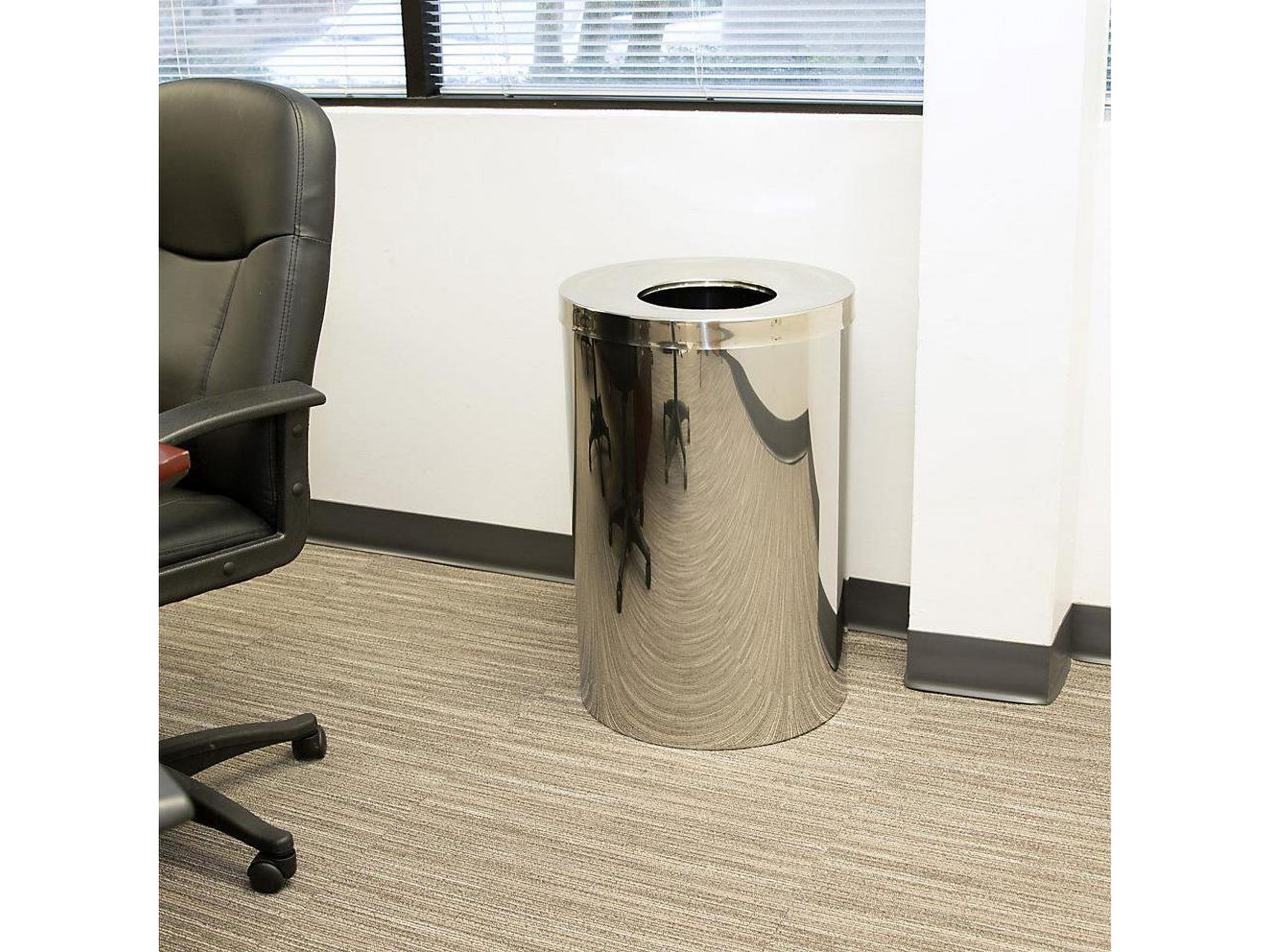 Genuine Joe Solutions 30 Gallon Stainless Steel Garbage Can, Silver