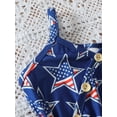 thumbnail image 6 of Yunliwuli Kids Girl 4th of July Jumpsuit Summer Star Print Sleeveless Romper Shorts with Belt for Newborn Toddler Cute Clothes, 6 of 9