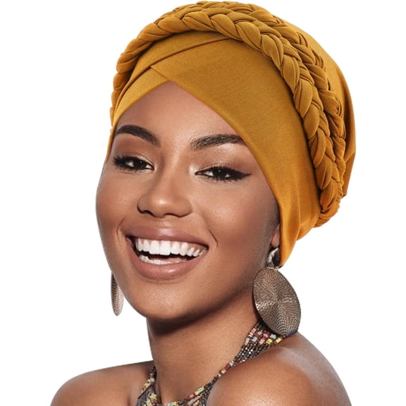 African Women Turban Caps Pre-Tied Twisted Turbans Head Scarf for Women Hair Wraps Cover Beanie Cancer Chemo Headwear