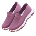thumbnail image 1 of Zapatos de mujer sin cordones con suela suave y plana que evitan resbalones, ligeros, transpirables, zapatillas deportivas casuales de moda para mujer, color morado 39, 1 of 14