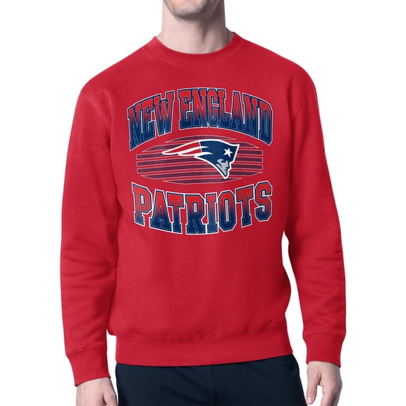 Men's Starter Red New England Patriots Team Grit Graphic Fleece Pullover Sweatshirt