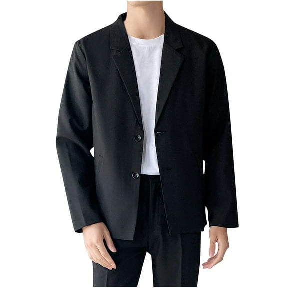 Iugvhana Men Suit Jacket Two Button Slim Fit Sport Coat Party Wedding Business Casual Blazer Jackets Free-wrinkle Coats with Pockets Blazers Black XXL