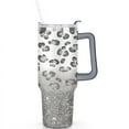 thumbnail image 2 of Silver Gradient Leopard Print 40 Oz Tumbler with Handle Lid and Straw, Stainless Steel Double Walled Vacuum Insulated Cup, Cute Birthday Gifts Tumbler for Women Men Friends, 2 of 7