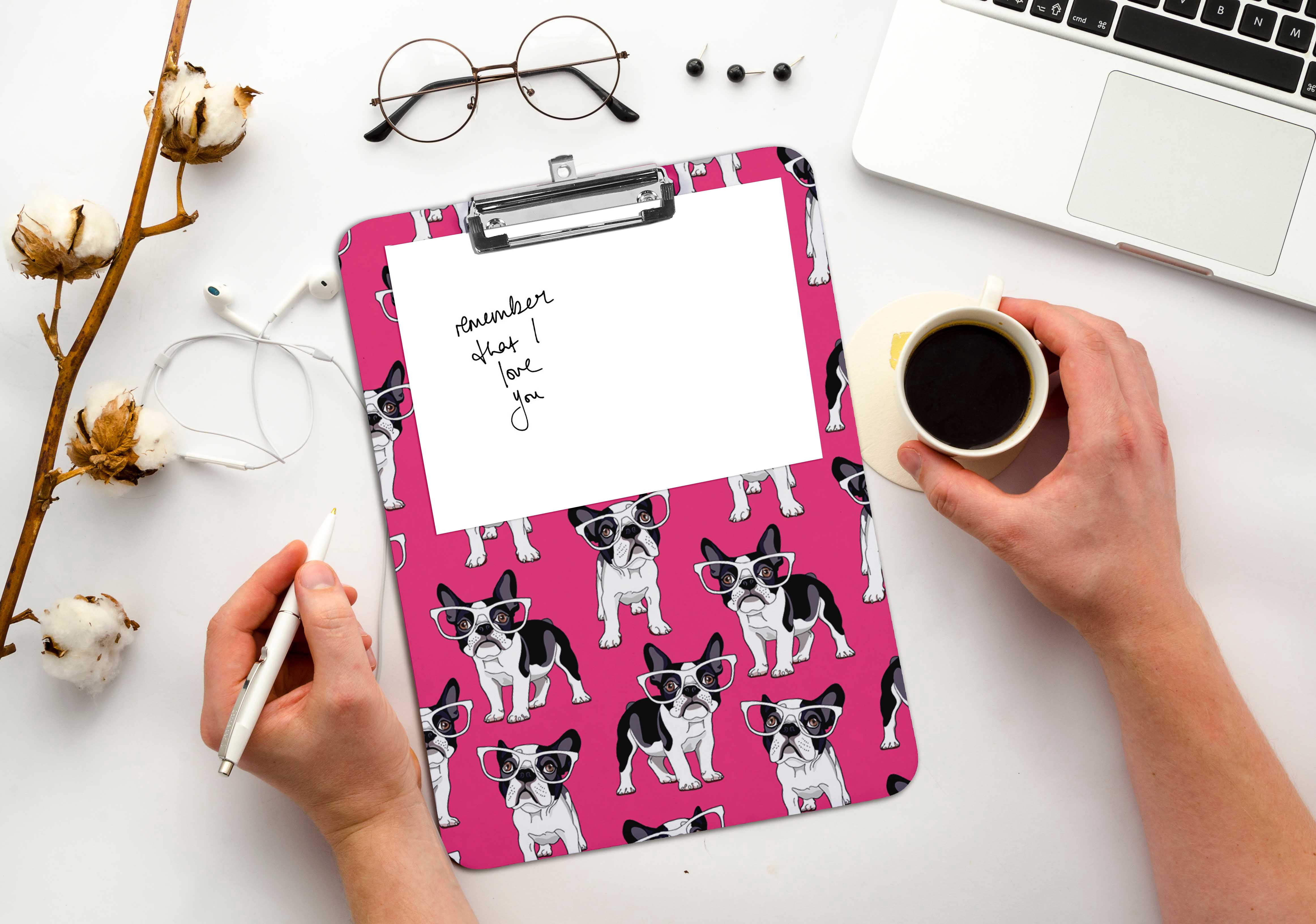 Inkdotpot Dry Erase Double Sided Dry Erase Double Sided Clipboard Letter Size Printed Paperboard Clipboard w/Low Profile Clip 9X15 With Free Marker & Duster