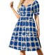 thumbnail image 1 of Vestido de manga corta lapislázuli, vestidos de moda para mujer 2025, vestidos casuales, vestido de verano para mujer 2025, vestido, 1 of 8