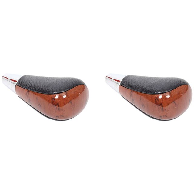2X Perilla de cambio de marchas de automóvil con veta de madera para / Fortuner Crown Land Cruiser Palanca de cambios negra