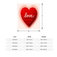 thumbnail image 3 of Cozy Flannel Blanket with Red Heart Design & ' Love ' in White Cursive - Perfect for Sofa Travel Bed & Chair, 3 of 5