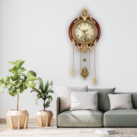 Pendulum Wall Clock by Aero Snail, 9 Inch, Solid Wood, Battery Operated, Retro Vintage Clock W205A