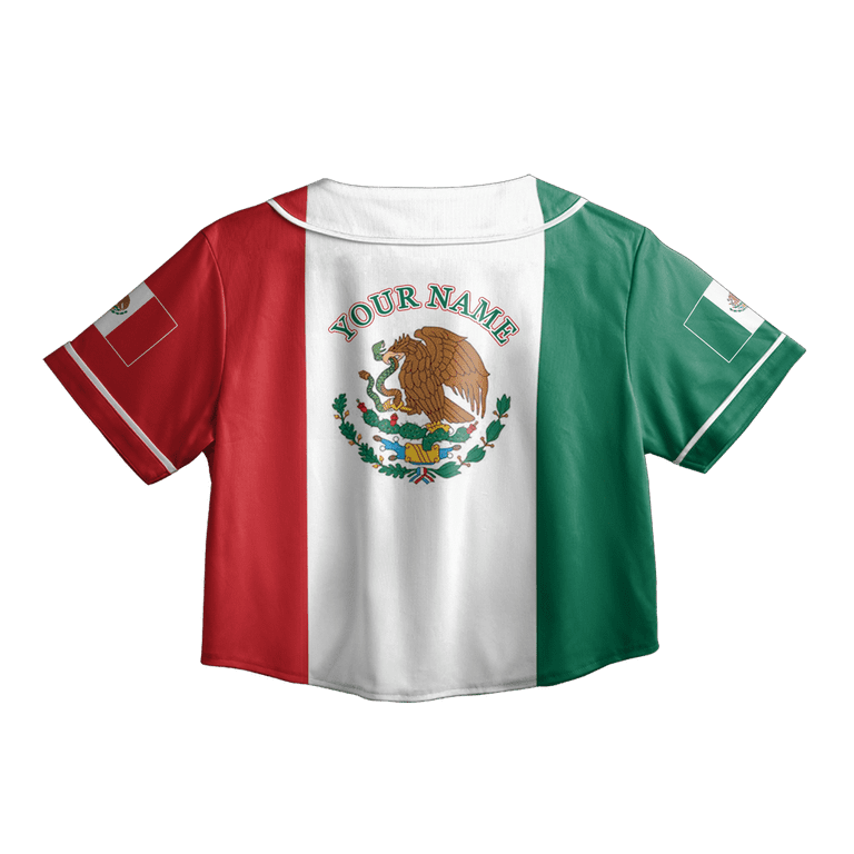 Lotusprinthandmade Personalized Mexico Crop Top Baseball Jersey