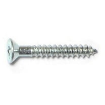 #6 x 1" Zinc Plated Steel Phillips Flat Head Wood Screws WSFS-113