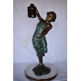 thumbnail image 2 of Nifao Standing Boy with Watering Can Outdoor Fountain Statue, Bronze Garden Water Feature Sculpture for Patio & Yard – Outdoor Garden Decor Sculpture, 24"L x 22"W x 48"H, 2 of 10