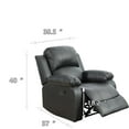 thumbnail image 4 of Bonded Leather Living Room Furniture Set Reclining Sofa Set Loveseat Furniture Sets in Living Room Sofa Recliners (Chair, Black), 4 of 12