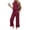 Red, variant on Snorda 2 Piece Outfits for Women Sleeveless Crop Tops and Elastci Waist Wide Leg Pants Summer Ladies Casual Stretchy Look Set Everyday Outing Vacation Wear