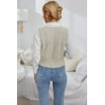 thumbnail image 3 of Women's V-Neck Sweater Pullover Cable Knit Vest Solid Color Sleeveless Vest Pullover, 3 of 5