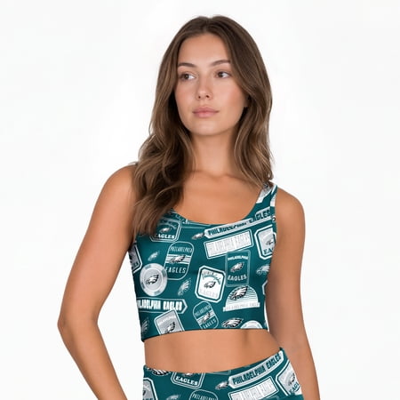 Women s Concepts Sport Midnight Green Philadelphia Eagles Grady Allover Print Bralette