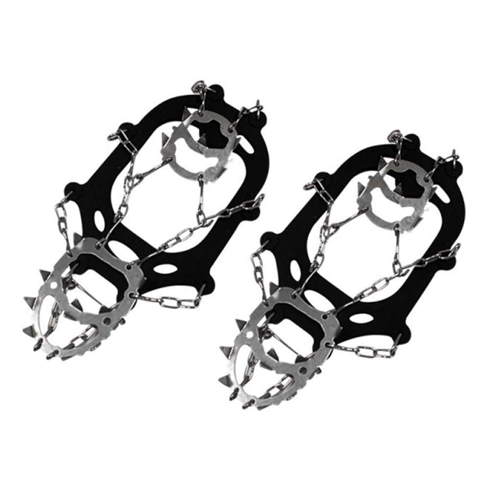 Yeacher Crampons Stainless Steel Ice Traction Cleats Snow Grips Spikes for  Boots Shoes Winter Walking Hiking Climbing Mountaineering